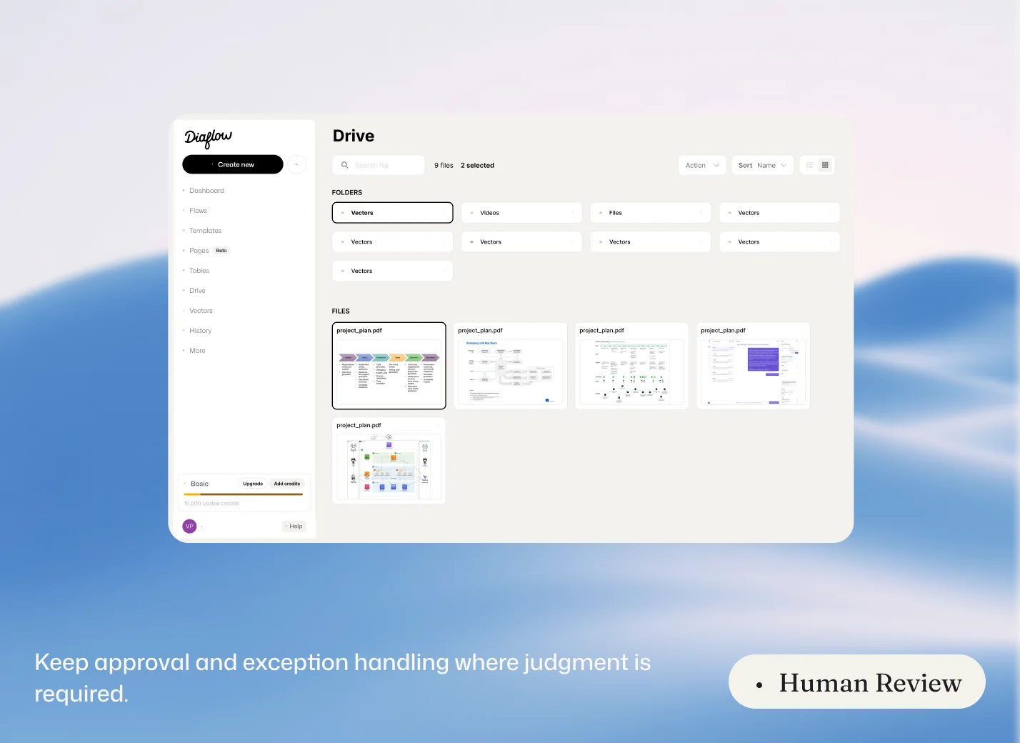 Human Review — keep approval and exception handling where judgment is required