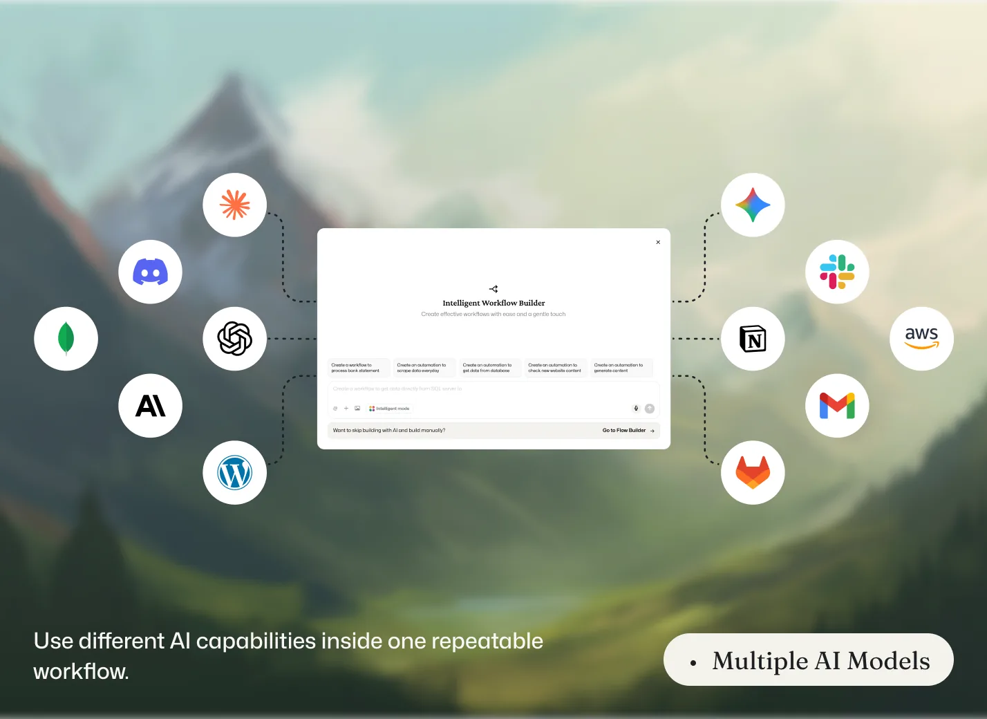 Multiple AI models — use different AI capabilities inside one repeatable workflow