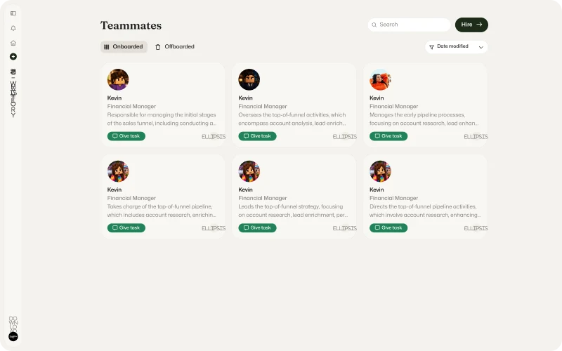 Diaflow Teammates interface